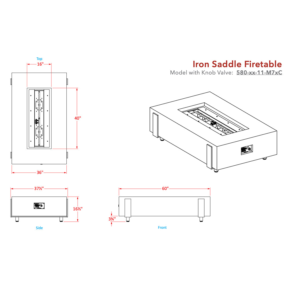 American Fyre Designs Legend 60-Inch Rectangular GFRC Chat Height Gas Fire Table
