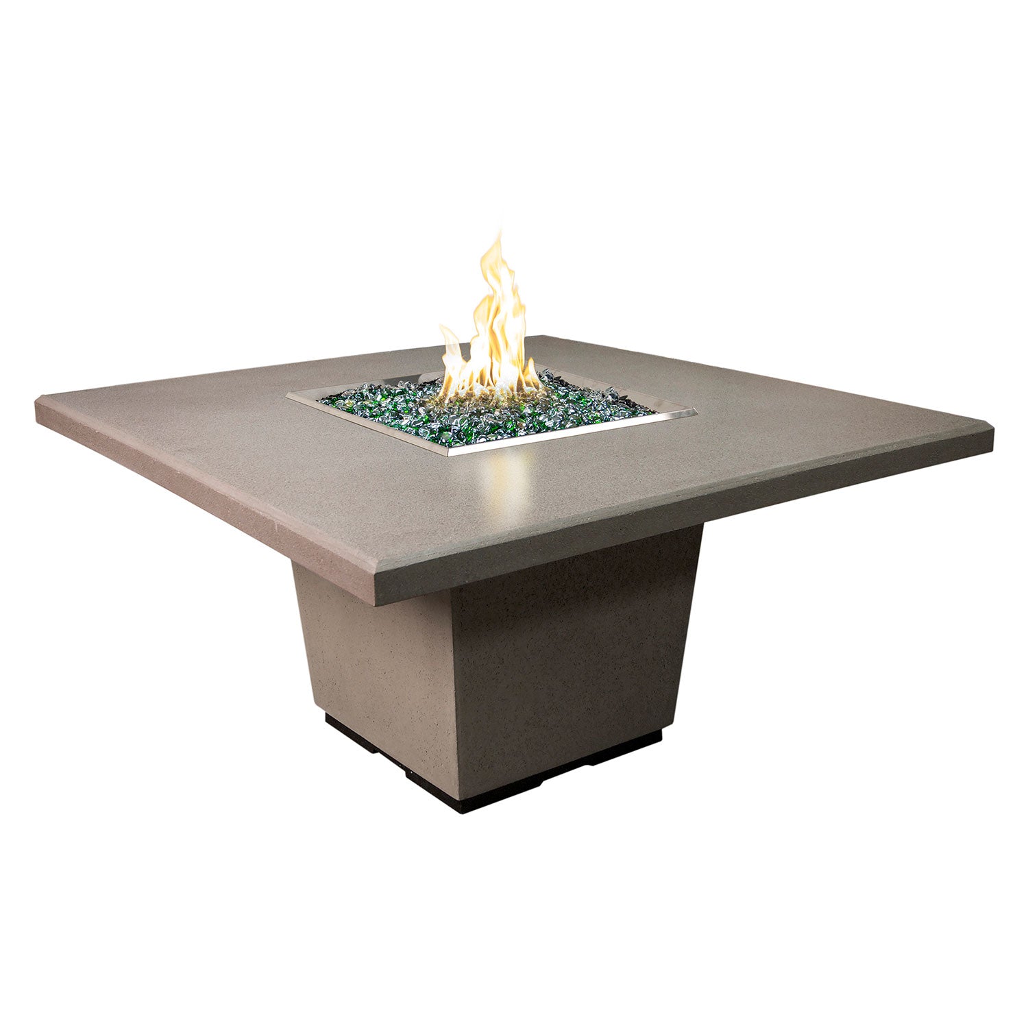 American Fyre Designs Cosmopolitan 60-Inch Square GFRC Dining Height Fire Table