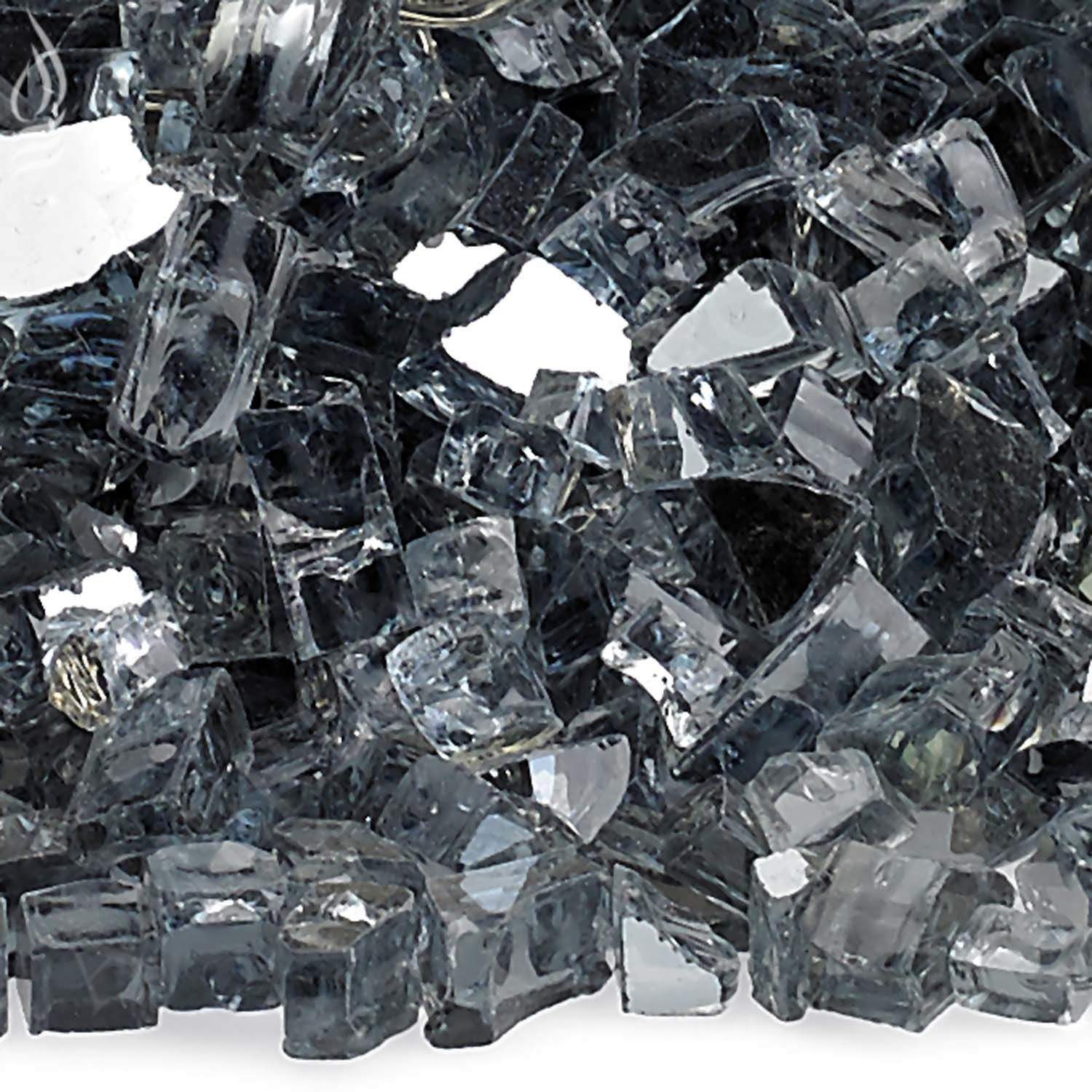 American Fire Glass 1/4-Inch Premium Fire Glass, 10-Pounds, Grey Reflective