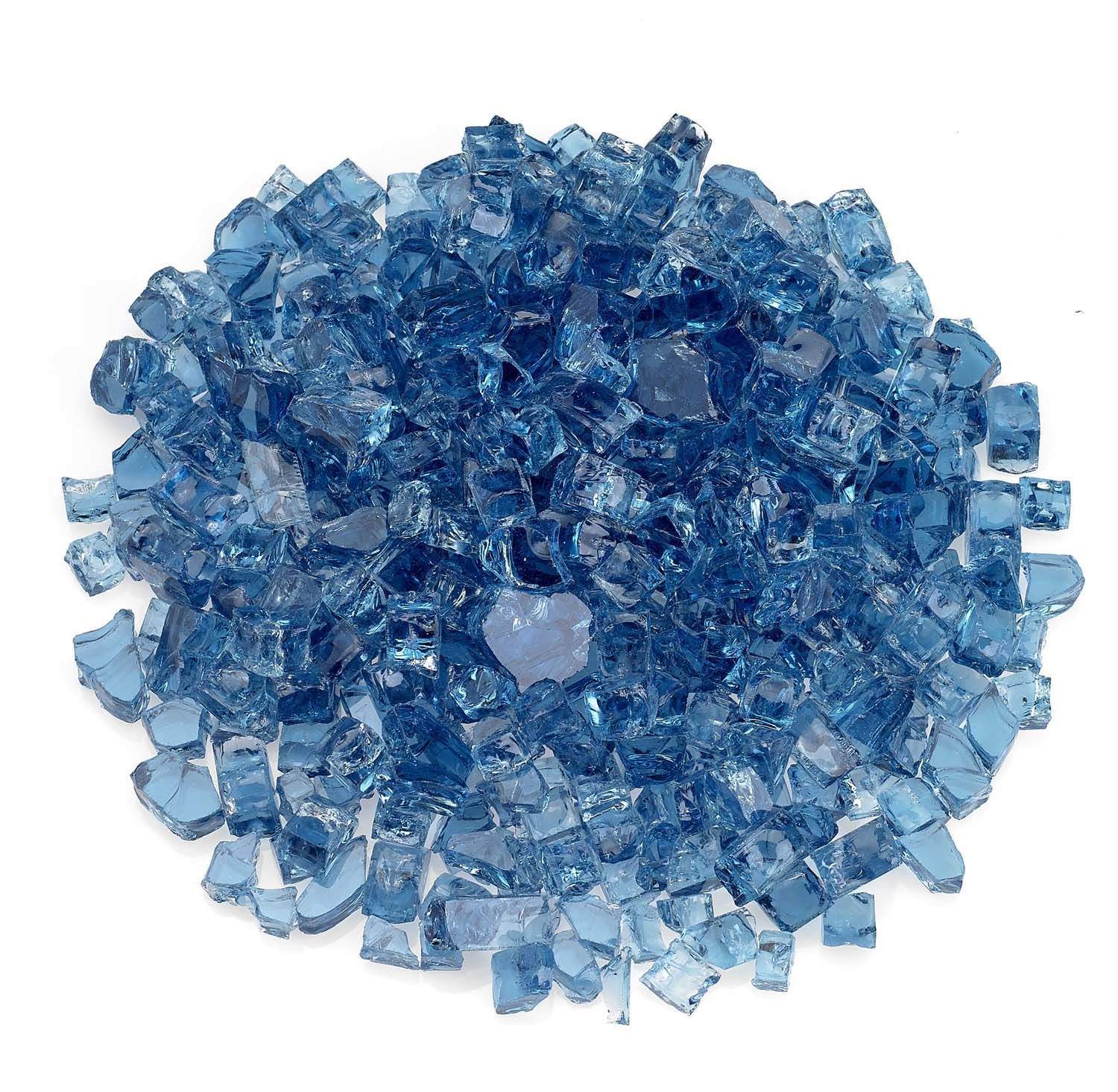 American Fire Glass 1/2-Inch Classic Fire Glass, 10-Pounds, Pacific Blue