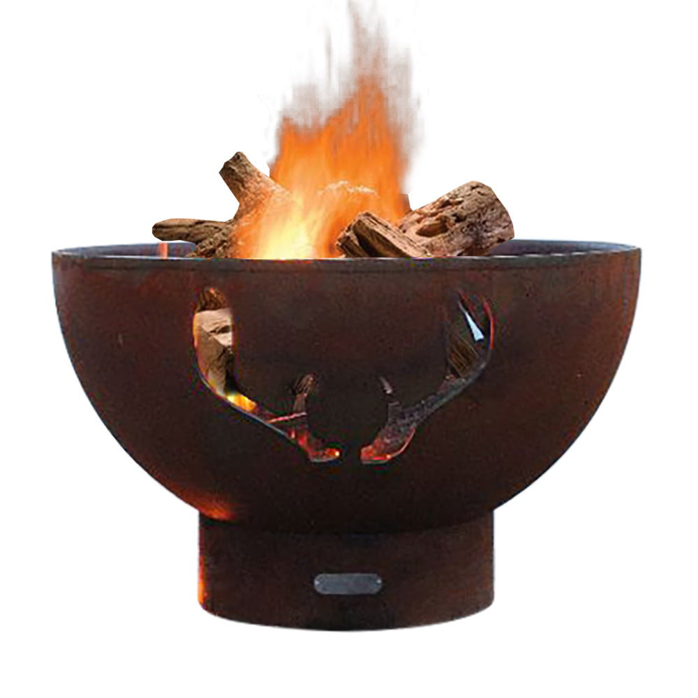 Fire Pit Art Antlers Wood Fire Pit