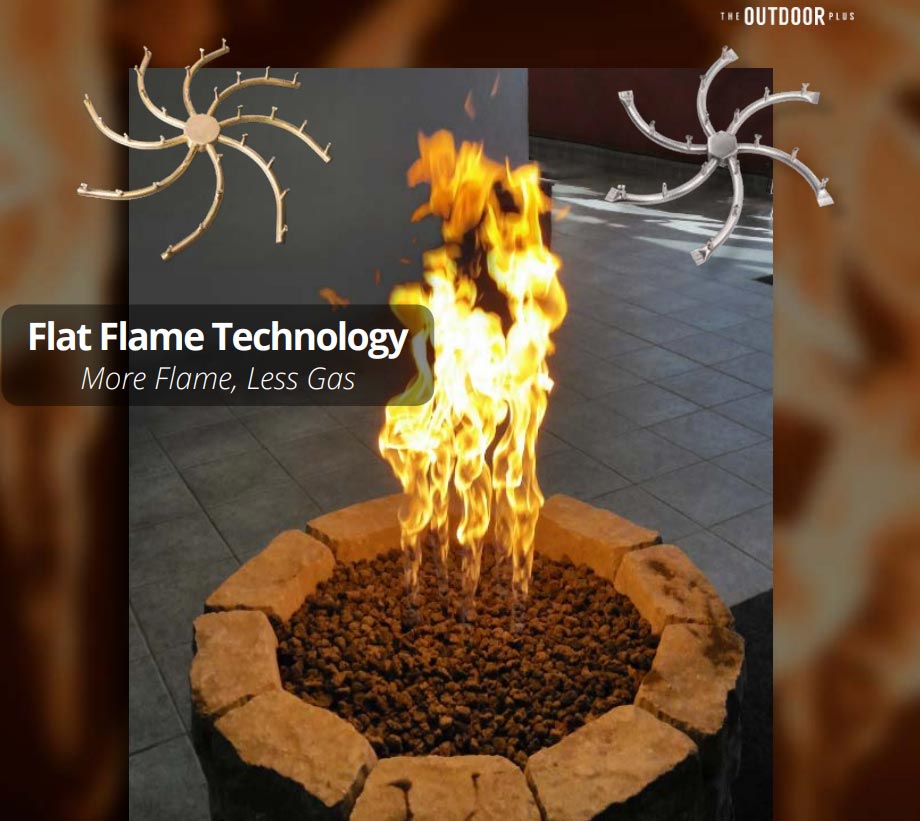 The Outdoor Plus Stainless Steel Linear Bullet Gas Fire Pit Burner