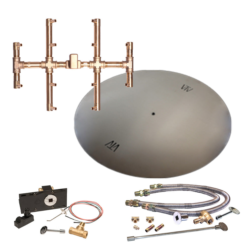Crossfire by Warming Trends CFBCT-PBIK Push Button Spark Ignition Round Tree-Style Brass Gas Fire Pit Burner Kit