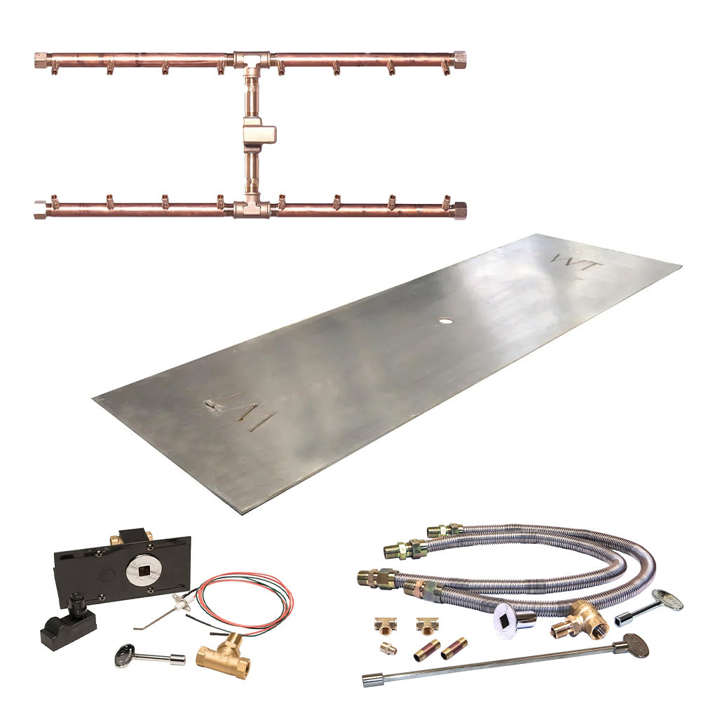 Crossfire by Warming Trends CFBH-PBIK Push Button Spark Ignition H-Style Brass Gas Fire Pit Burner Kit