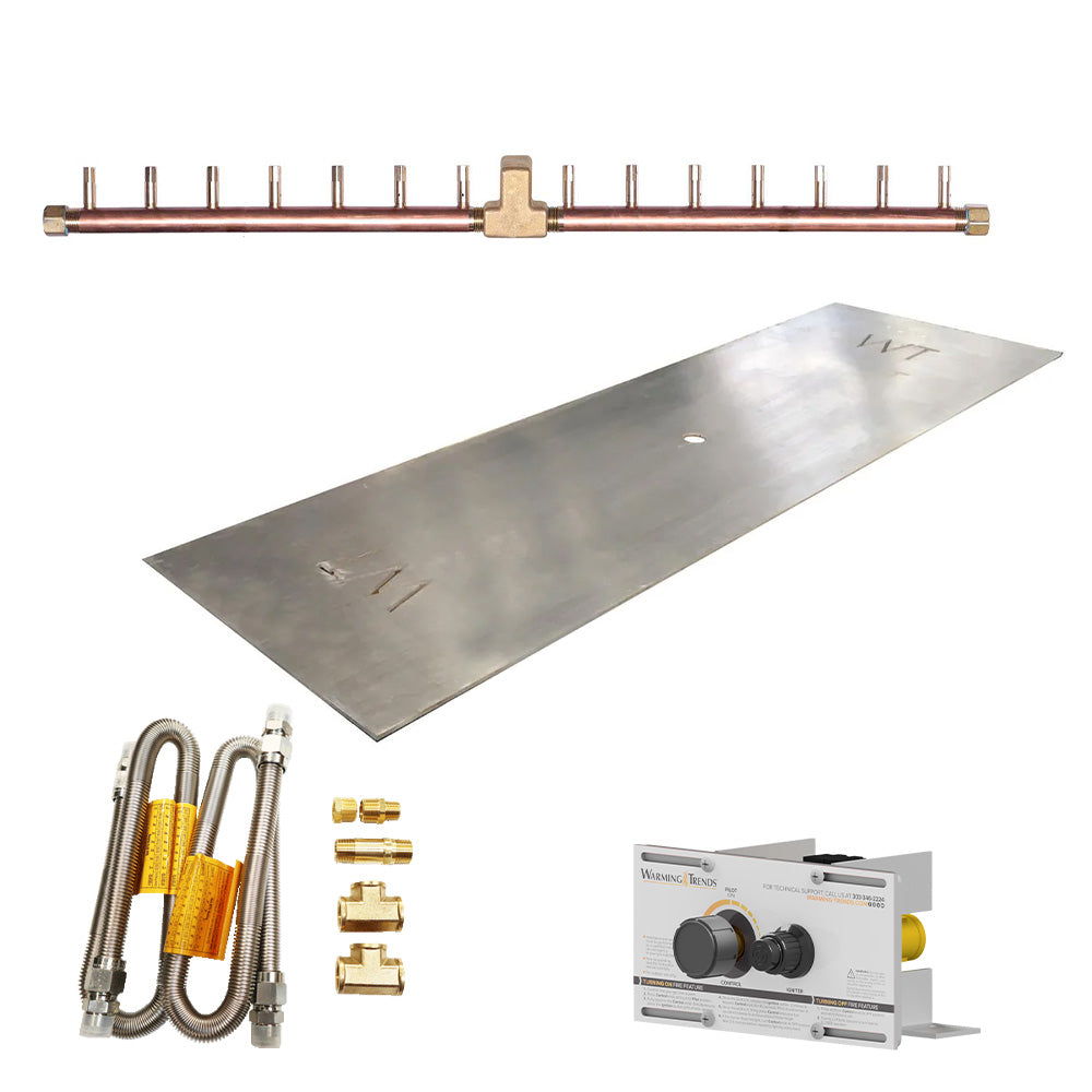 Crossfire by Warming Trends Mercury Flame Sensing Spark Ignition Linear Brass Fire Pit Burner Kit