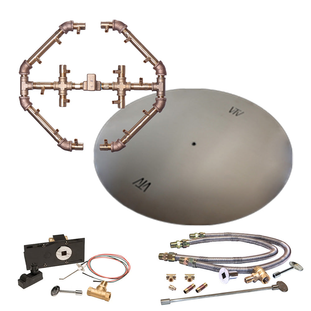Crossfire by Warming Trends CFBO-PBIK Push Button Spark Ignition Octagonal Brass Gas Fire Pit Burner Kit