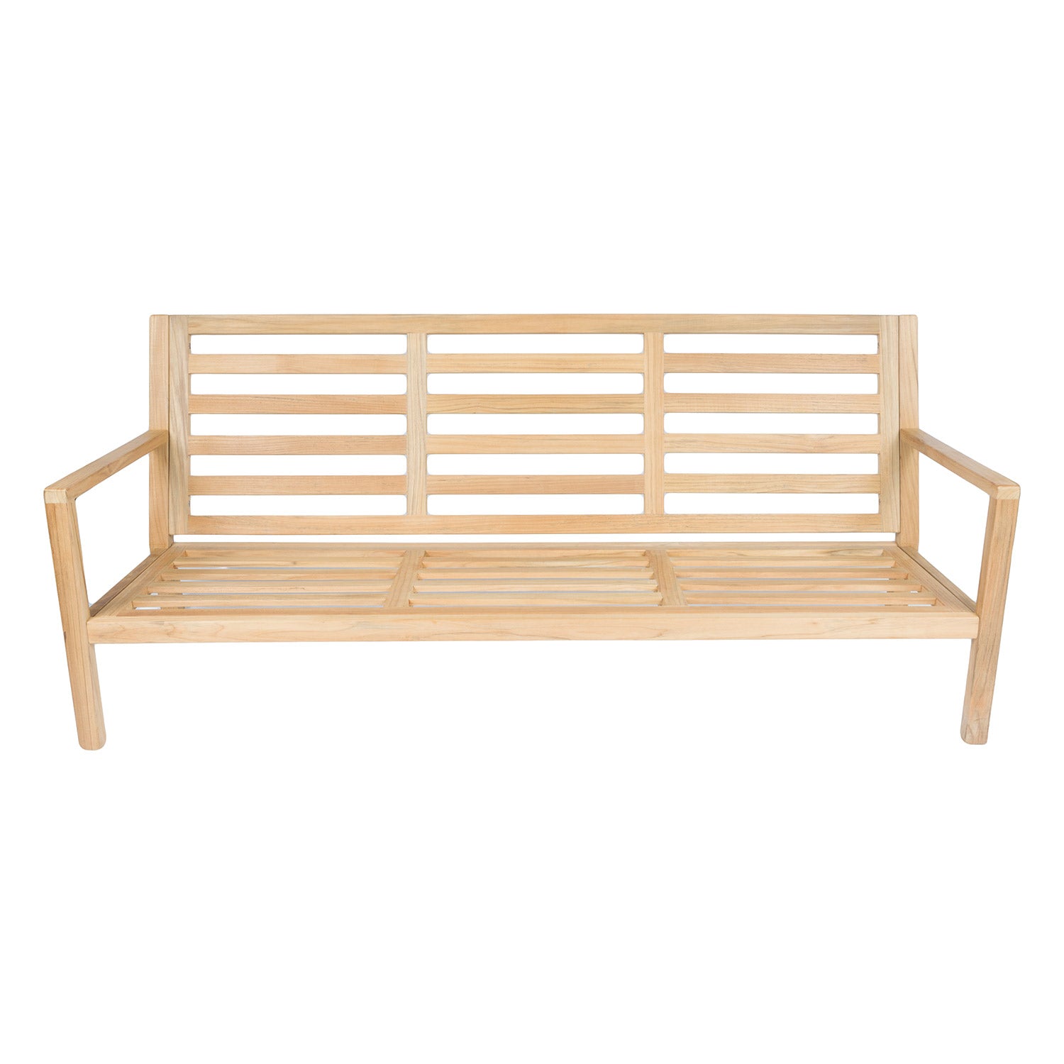 Royal Teak Collection Coastal Deep Seating Teak 3-Seater Sofa, Frame Only