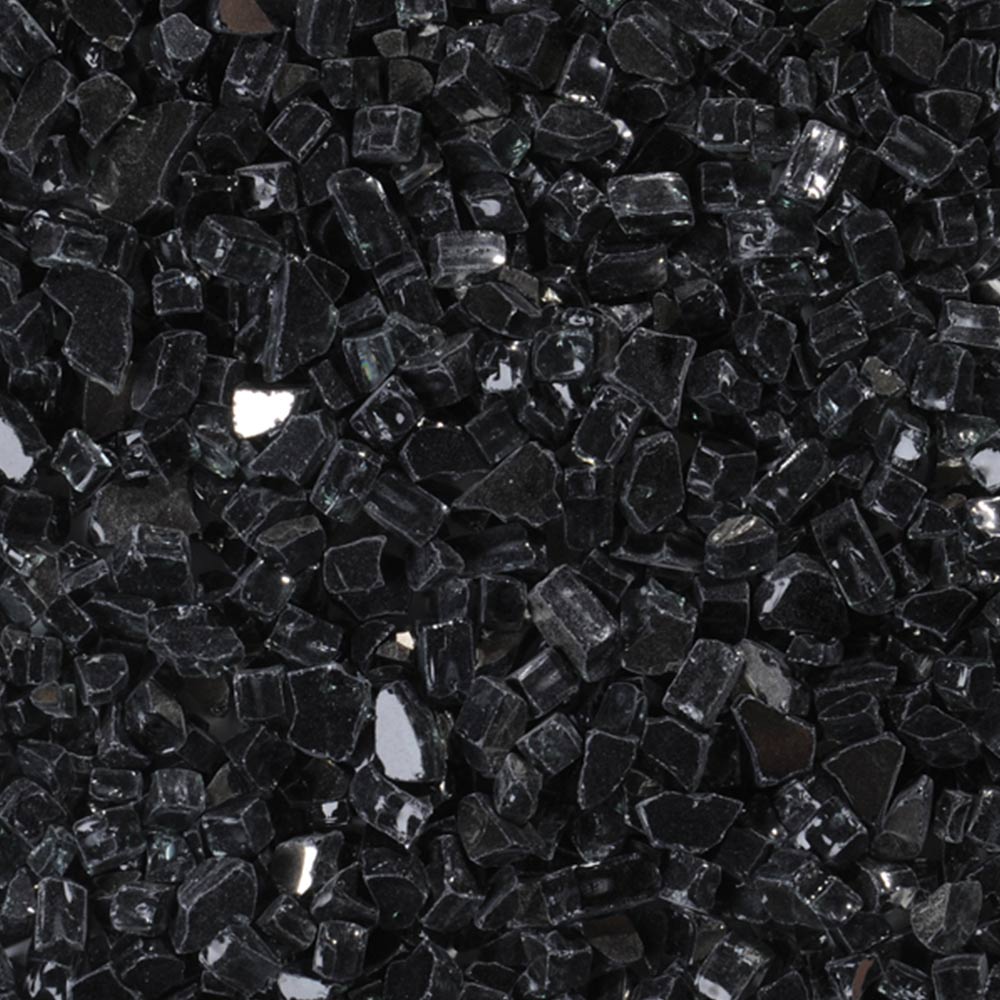 Superior Decorative Reflective Black Fire Glass, 5 lbs