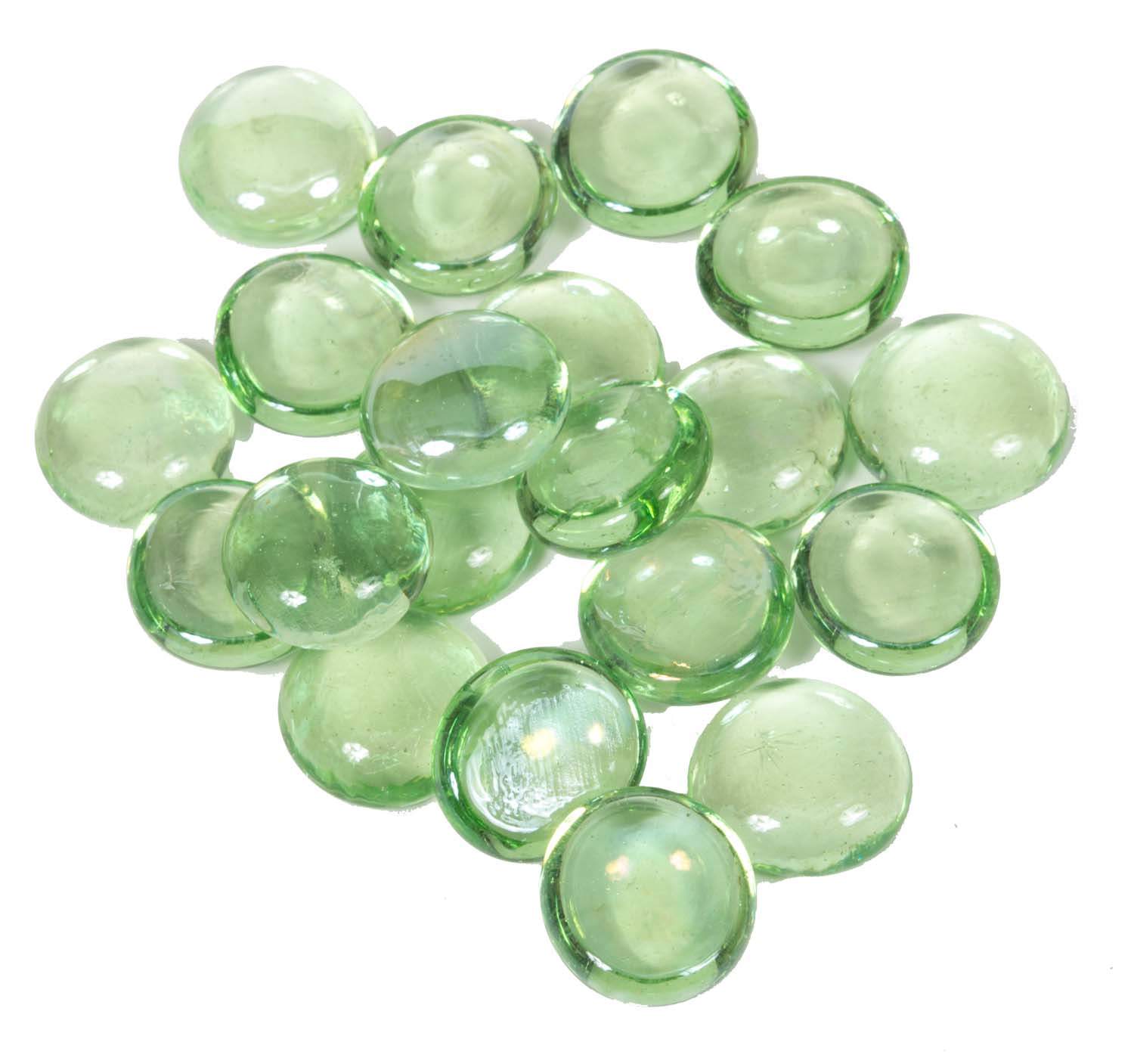 Dagan 3/4-Inch Fire Beads, 10, Light Green Iridescent
