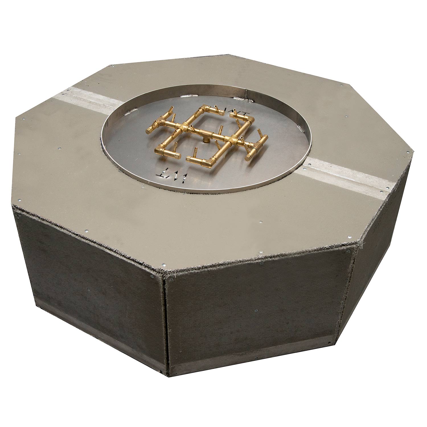 Crossfire by Warming Trends 54-Inch Octagonal Ready-to-Finish Fire Pit Enclosure with Gas Burner Kit