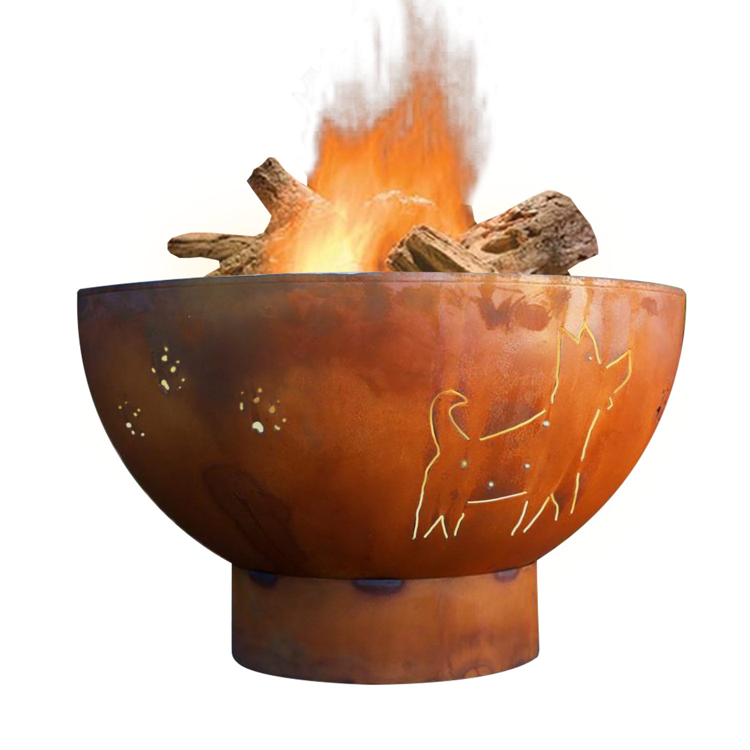 Fire Pit Art Dog Wood Fire Pit