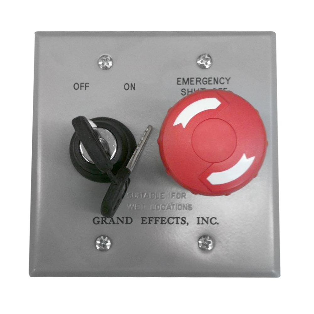 Grand Effects Commercial Grade Emergency Shut-Off Button & Key Switch