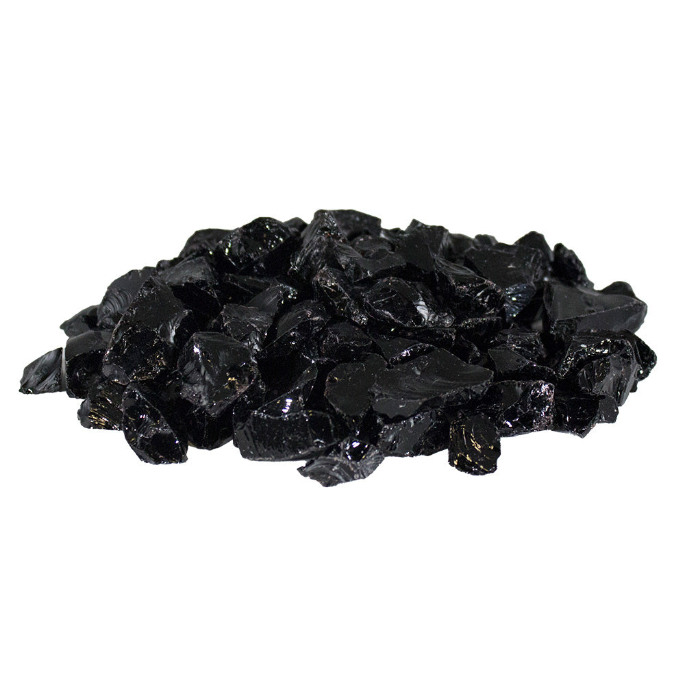 Firegear GL-BLACK-10 10-Pound Broken Fireglass, 1/2 – Firepits Direct