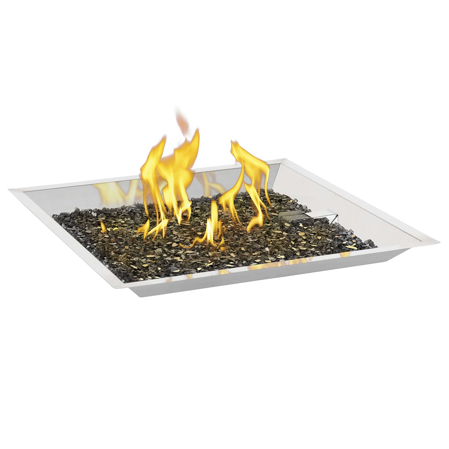 Napoleon Push Button Flame Sensing Gas Fire Pit Kit, Square, 24x24-Inch