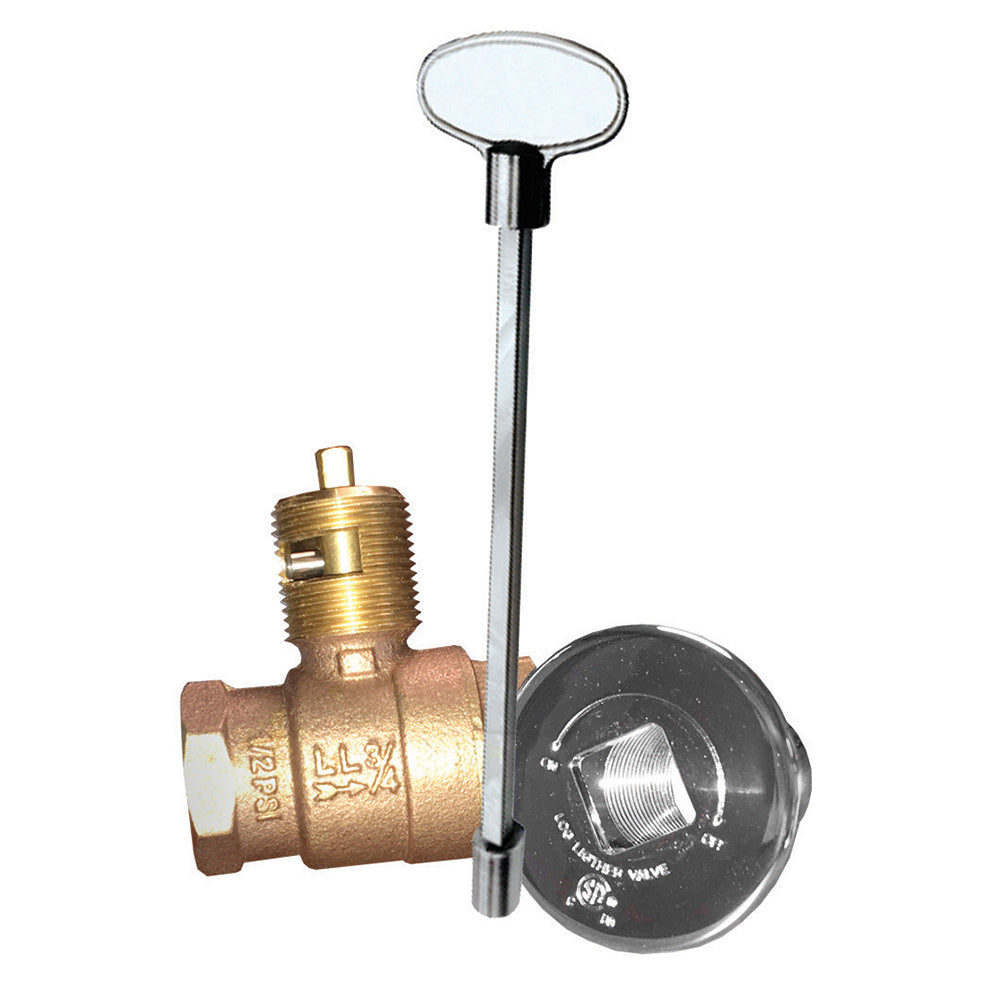 Firegear High Capacity Straight Key Valve w/ Polished Chrome