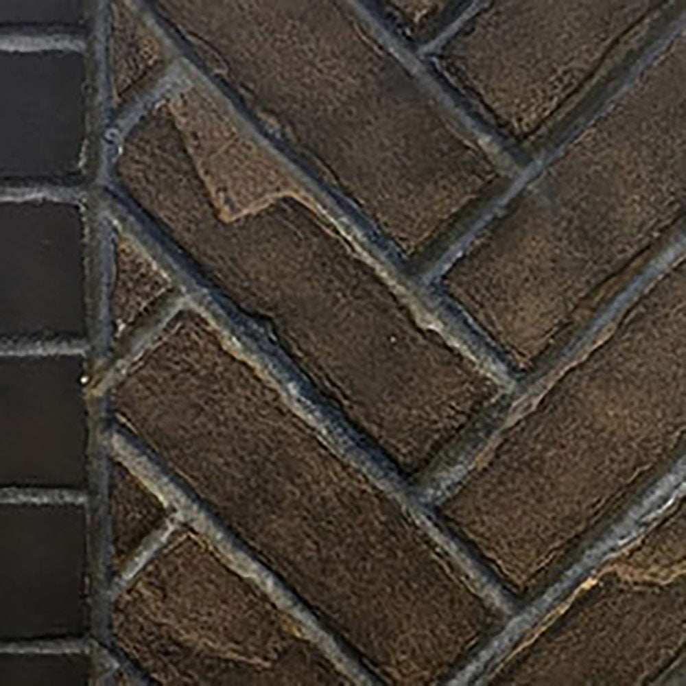 Outdoor Lifestyles Herringbone Brick Panels for Fortress Indoor/Outdoor See-Through Gas Fireplace