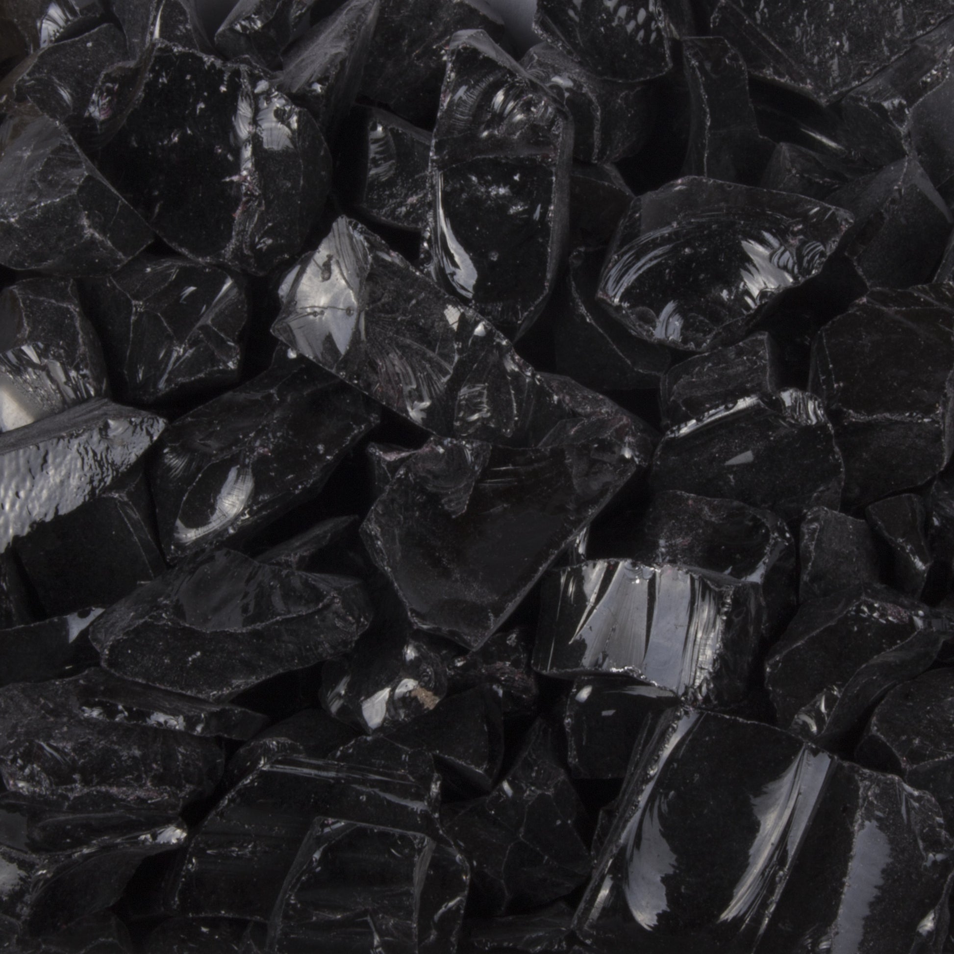 The Outdoor Plus Standard 0.5-0.75" Black Fire Glass, 25-Pounds