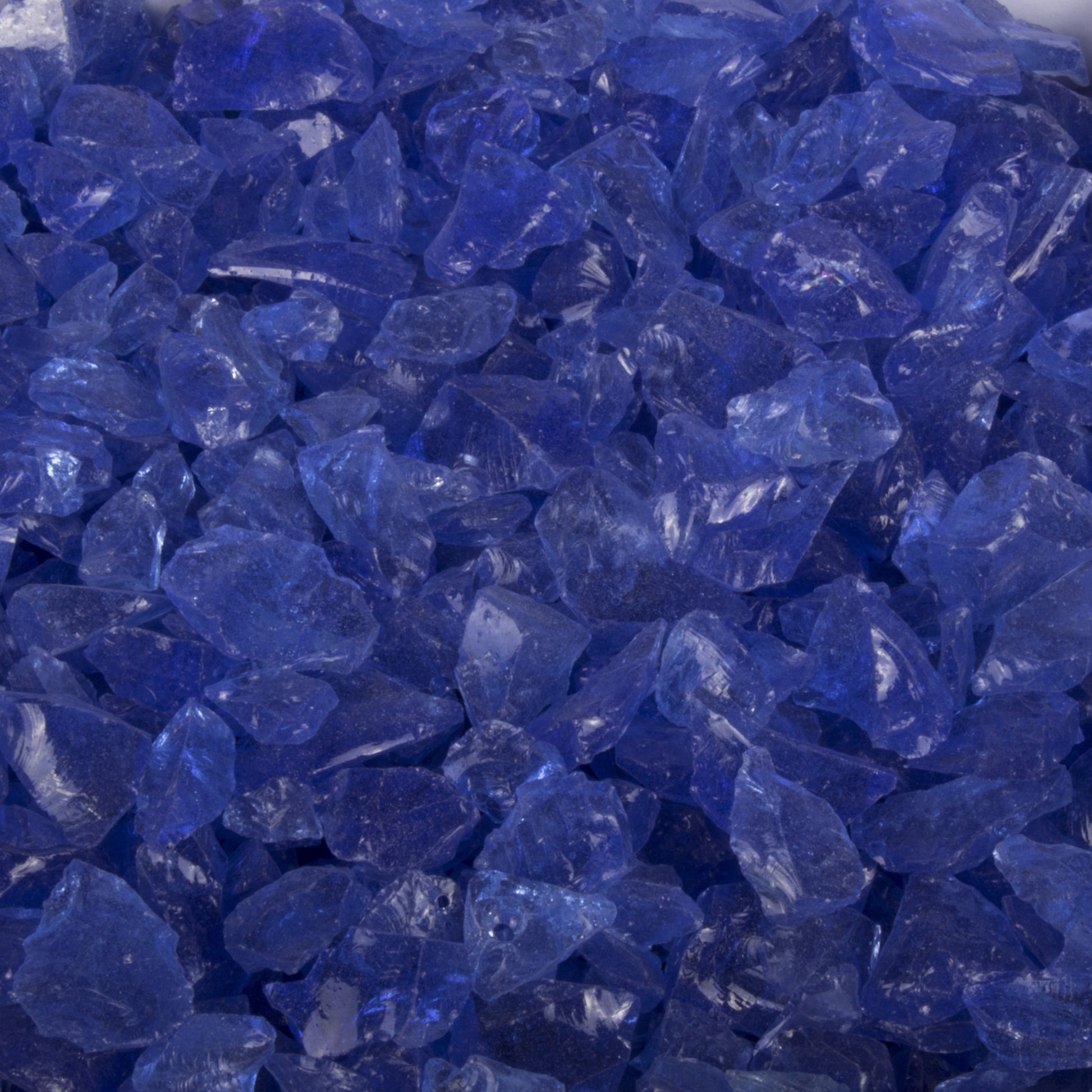 The Outdoor Plus Standard 0.5-0.75" Blue Fire Glass, 25-Pounds