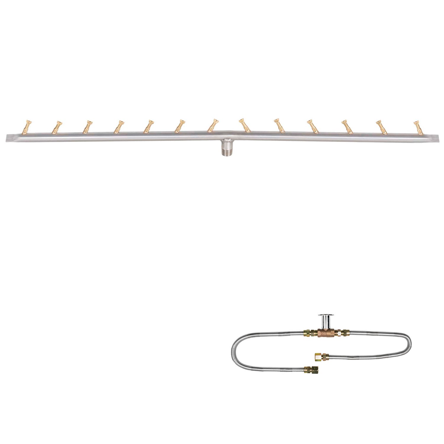 The Outdoor Plus Stainless Steel Linear Bullet Match Light Gas Fire Pit Burner Kit