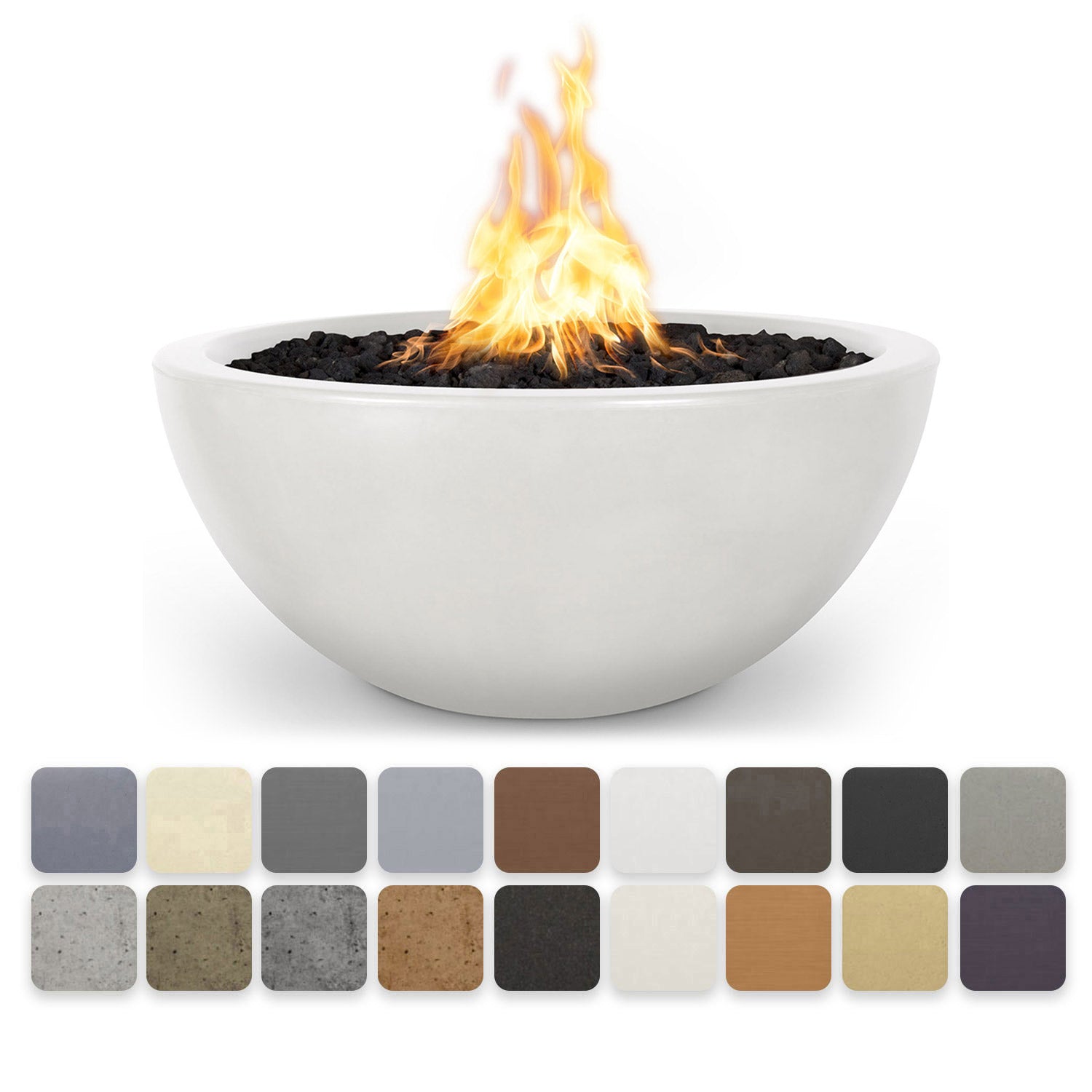 TOP Fires by The Outdoor Plus Luna Round Concrete Gas Fire Pit