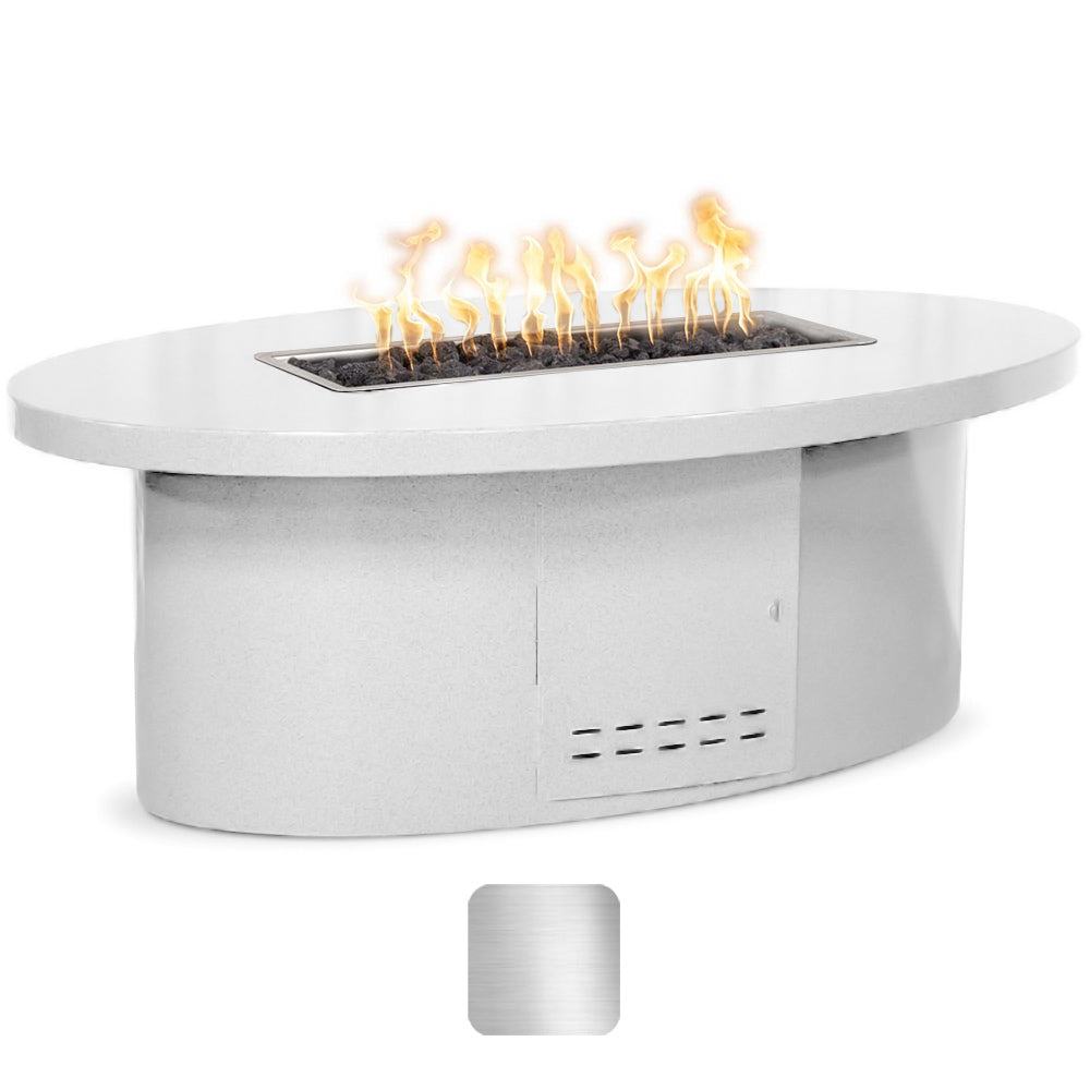TOP Fires by The Outdoor Plus Vallejo Oval Stainless Steel Gas Fire Table