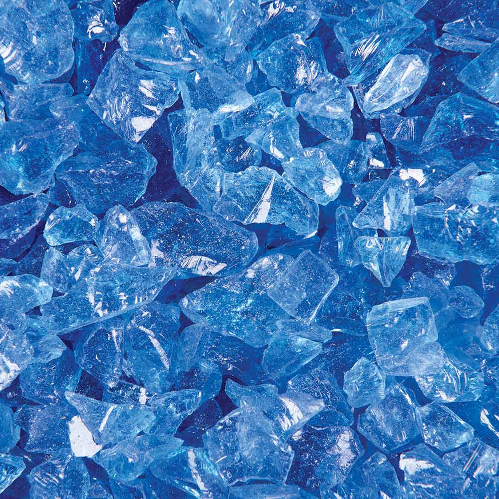Grand Effects Standard 1/2"-3/4" Ocean Blue Fire Glass, 25 lbs
