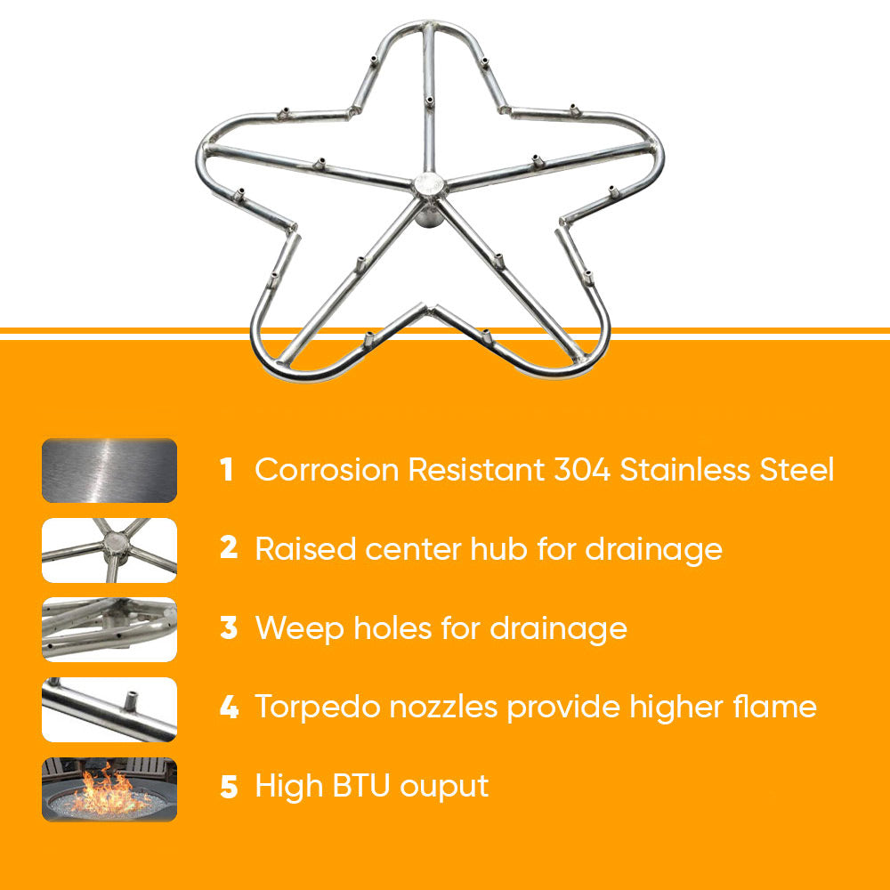 Spotix Penta HPC Match Lit Fire Pit Burner Torpedo Kits