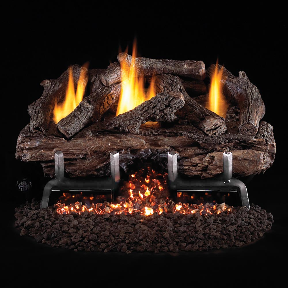 Real Fyre CHAS Charred Aged Split Ventless Gas Log Set, SS