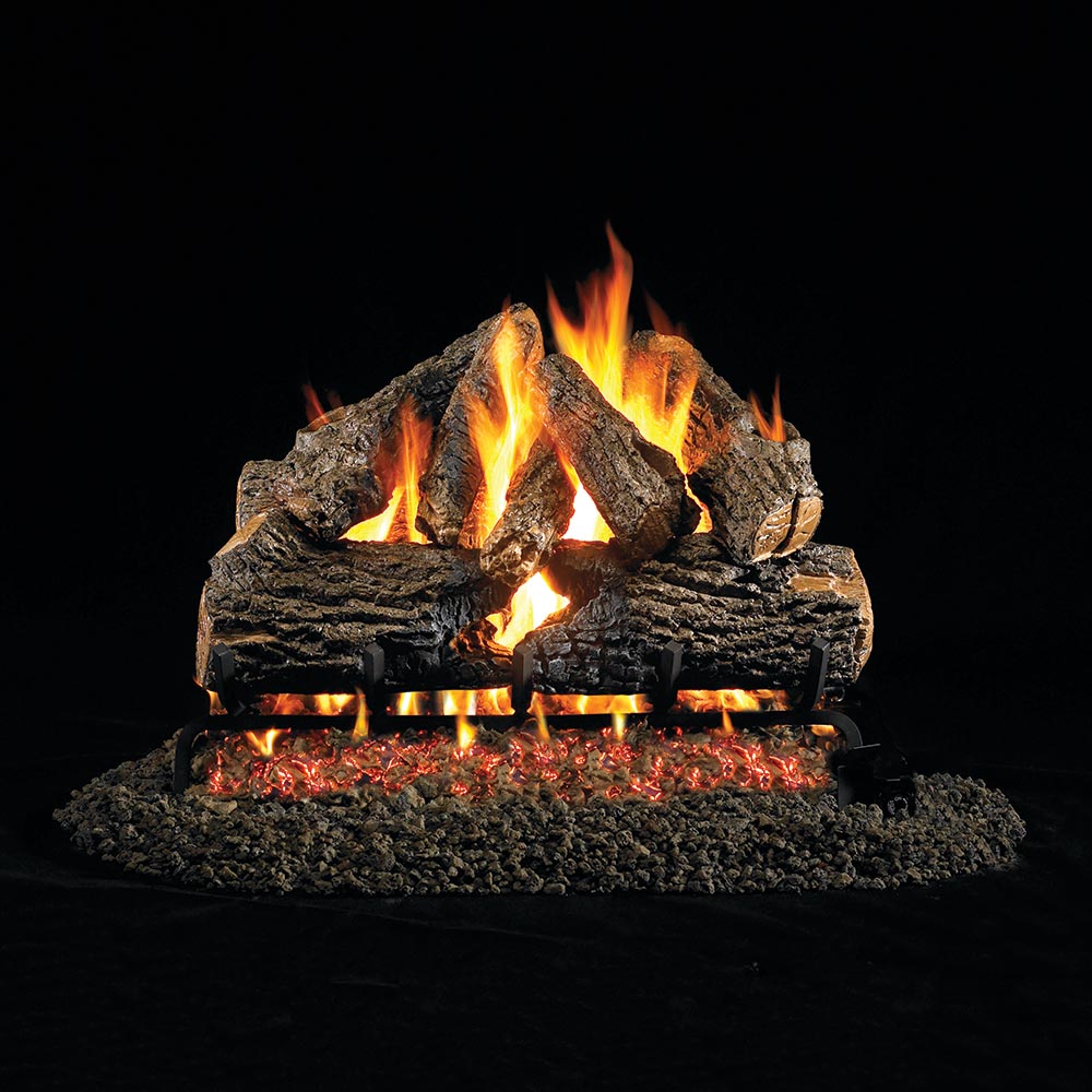 Real Fyre CHD Charred Oak Vented Gas Log Set, Stainless Steel, ANSI Certified