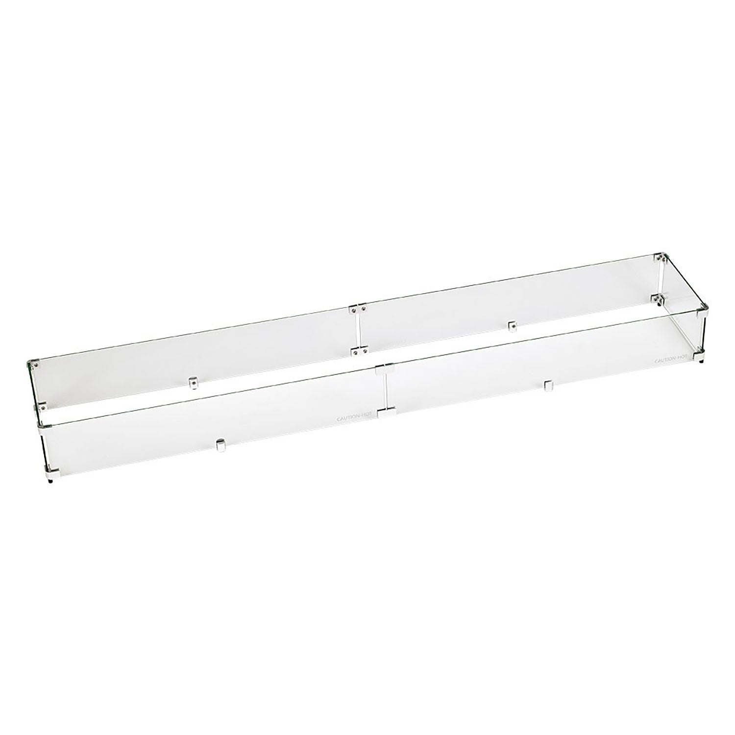 American Fire Glass Fire Pit Glass Wind Guard, Linear, 65.5x11.5 Inch