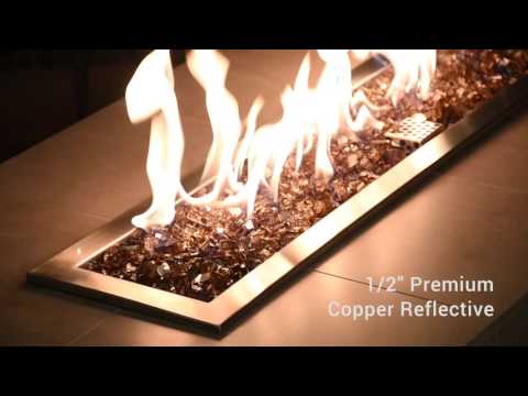 American Fire Glass 1/2-Inch Premium Fire Glass, 10-Pounds, Copper Reflective