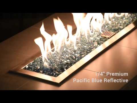 American Fire Glass 1/4-Inch Premium Fire Glass, 10-Pounds, Pacific Blue Reflective