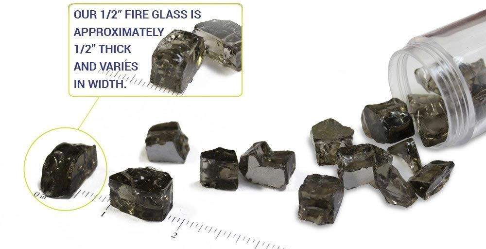 American Fire Glass 1/2-Inch Classic Fire Glass, 10 lbs, Black