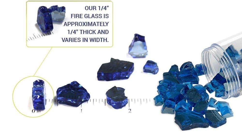 American Fire Glass 1/4-Inch Premium Fire Glass, 10 lbs, Azuria Reflective