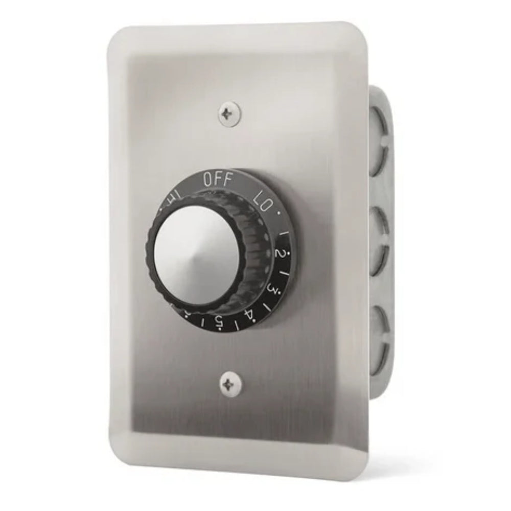 Wall-mounted stainless wall plate regulator with rotary dial and mounting holes