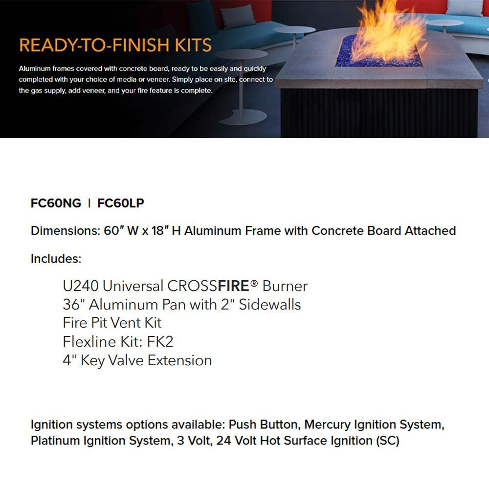 Ready-to-finish circle fire pit enclosure kit with aluminum frame and concrete board