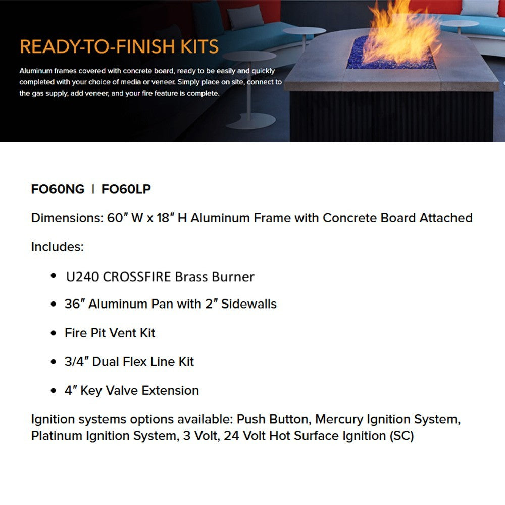 Octagon fire pit enclosure with crossfire burner kit, ready-to-finish setup