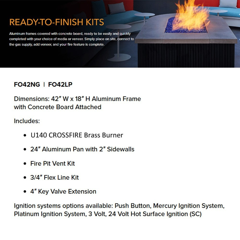 Octagon fire pit enclosure kit with aluminum frame and attached concrete board