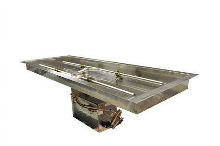 HPC Fire Rectangular 60x24-Inch Unfinished Fire Pit Enclosure for 30x12-Inch Burner Pans