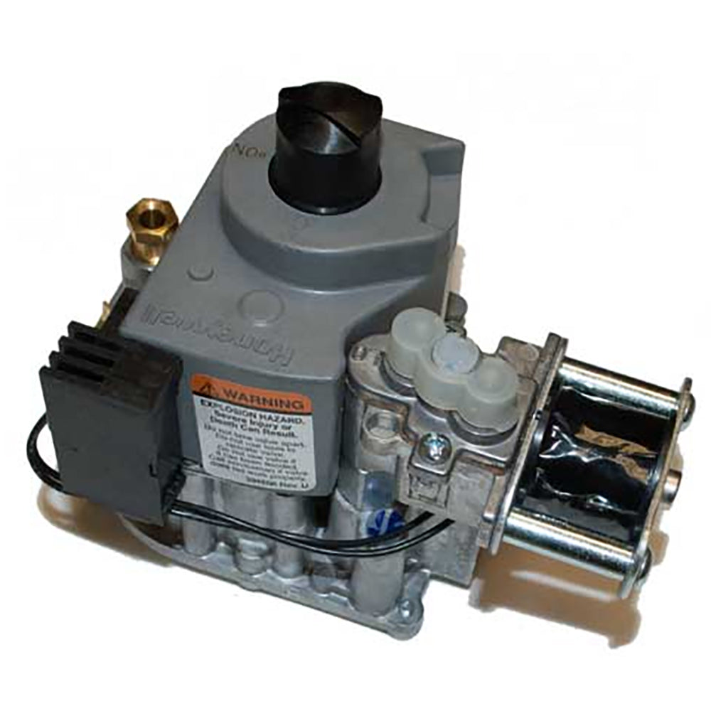 HPC Fire gas valve with black control knob, grey metal body and mounting bracket