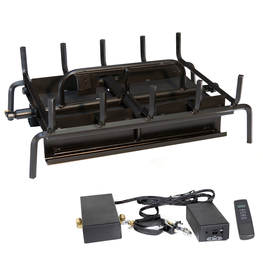 Outdoor double-sided 3-burner gas grill with control module and remote set