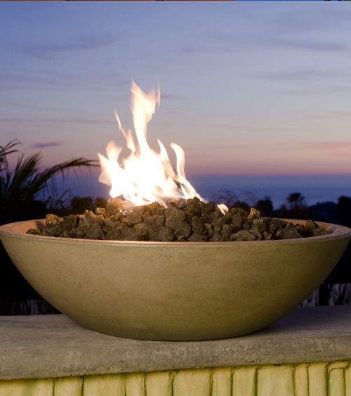 American Fyre Designs Marseille 32-Inch Round GFRC Gas Fire Bowl
