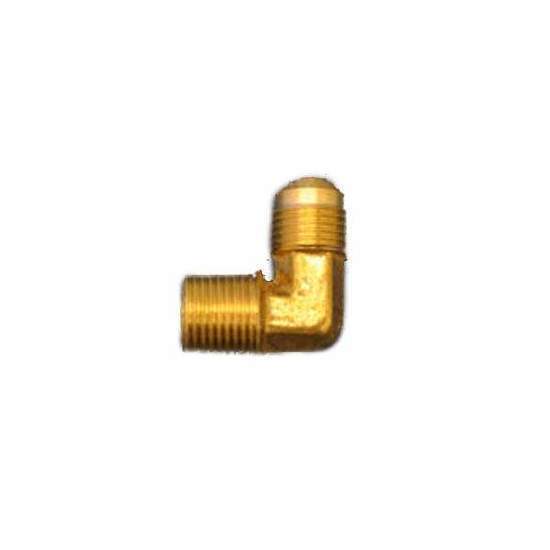 Brass 90-degree male elbow fitting with 1/2-inch tube and MIP threads
