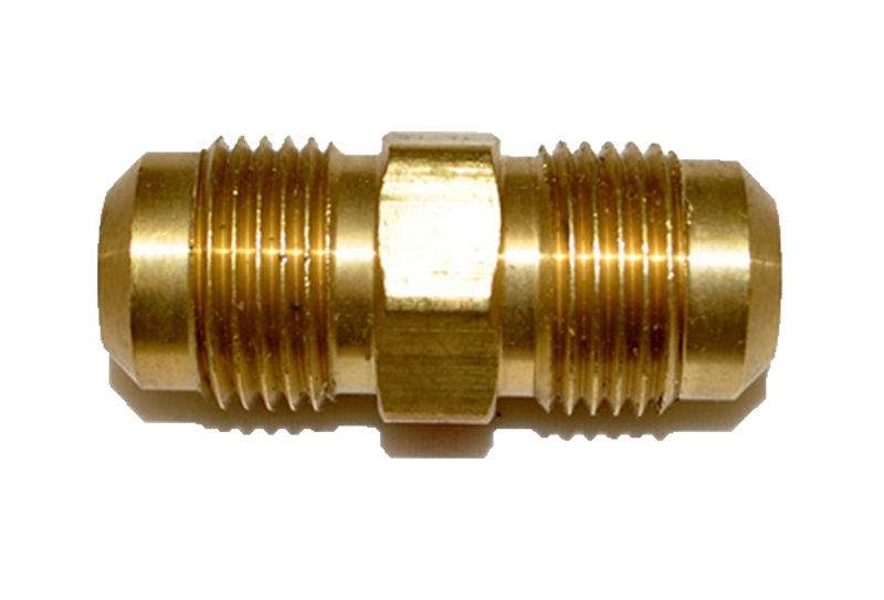 Brass tube union fitting with external threads, 3/8-inch tube size