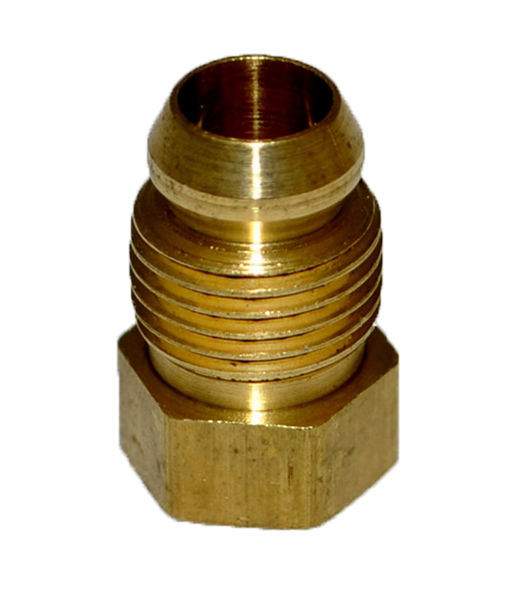 Brass male breakaway ferrule fitting with external threads and hex nut base