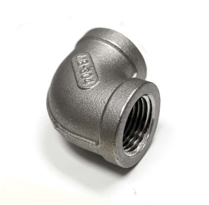 1/2 in stainless steel female-to-female elbow fitting with internal threads