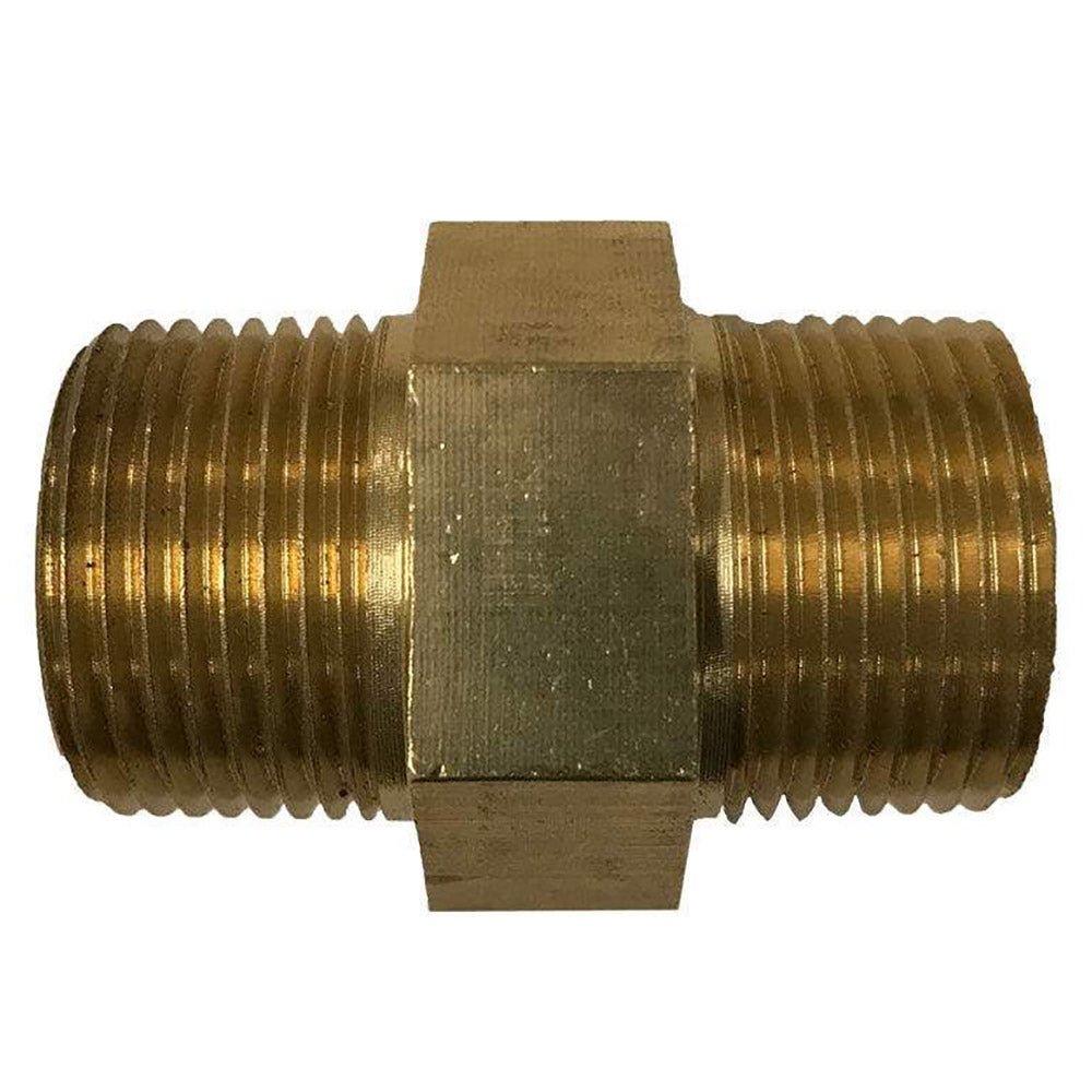 Brass gas orifice adapter with hex sleeve and fine external threading