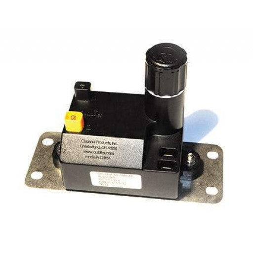 Fire spark igniter module with black cylinder and metal mounting bracket