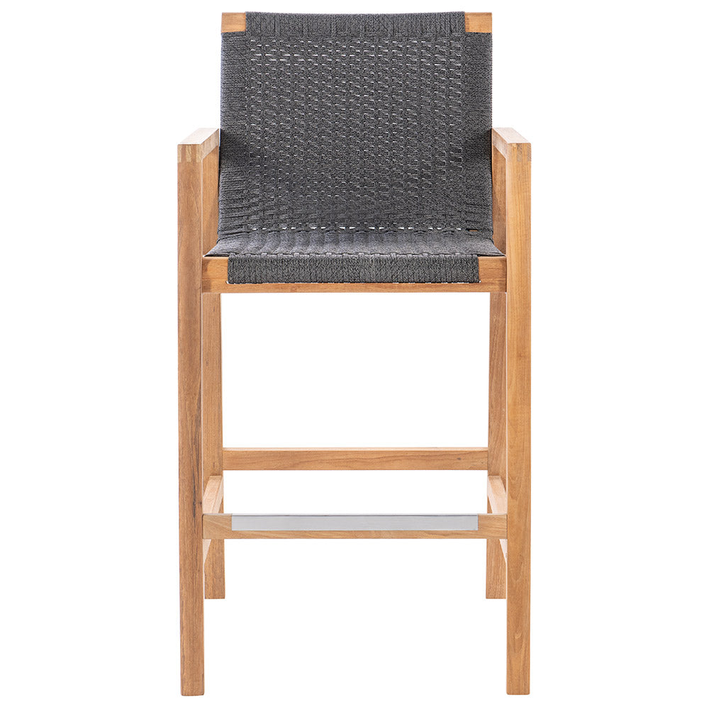 Royal Teak Collection Admiral Bar Chair, Charcoal