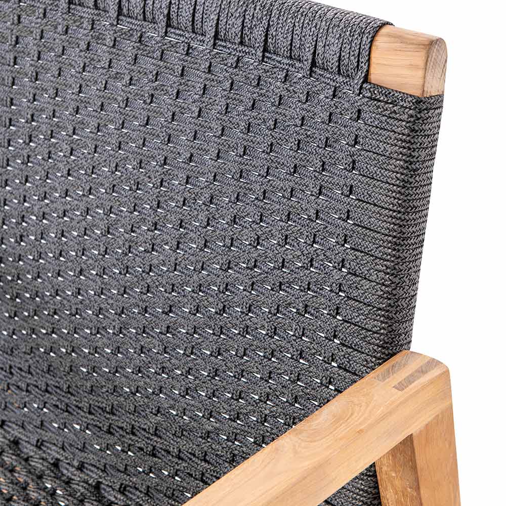 Royal Teak Collection Admiral Bar Chair, Charcoal